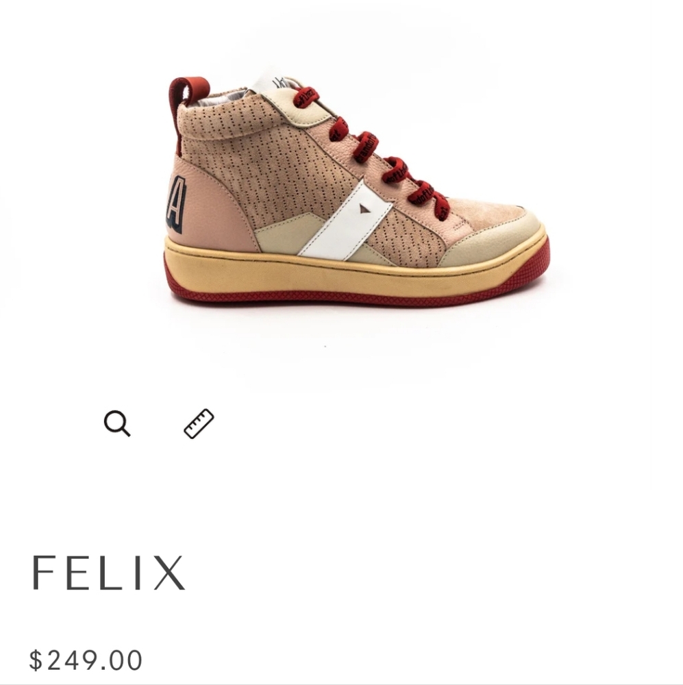 Red and Pink High-Top Sneakers